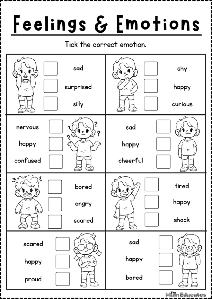 Kindergarten social emotional learning worksheet with blank faces to draw feelings