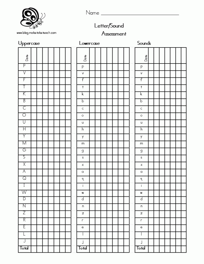 Letter Sound Assessment Worksheet 18 for Kindergarten Literacy Kindergarten student completing a letter sound assessment worksheet for word families