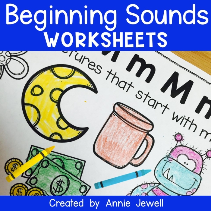 Kindergarten student matching letters to beginning sounds on a practice worksheet