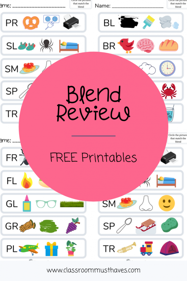 Beginning consonant blends practice page for kindergarten students learning initial letter combinations worksheet 8 Kindergarten beginning blends review worksheet showing consonant pairs at the start of words like frog prince and snake activity 8