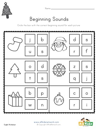 Kindergarten phonics worksheet for matching pictures with the same beginning sounds 11