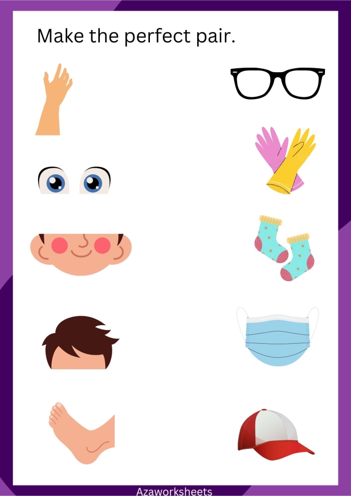 Educational resource for learning body parts in a fun way Worksheet for identifying human body parts for kindergarten students