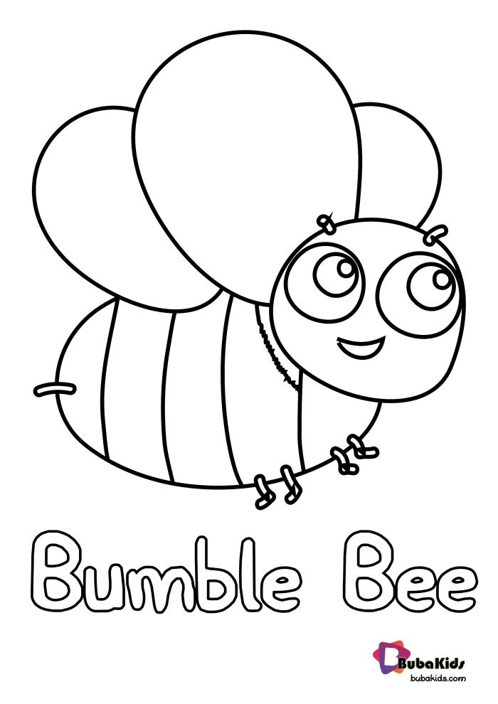 Bumble Bee Coloring Page Fractions Worksheet 13 Kindergarten students coloring a happy bumble bee scene for a fractions math worksheet