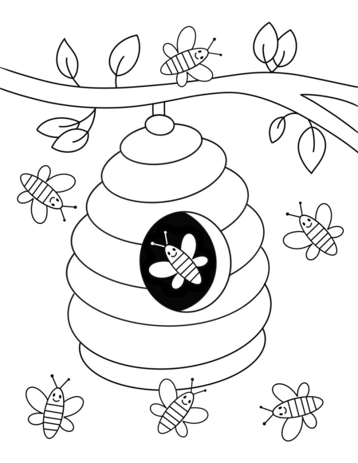 Bumble Bee Fractions Worksheet for Kindergarten Image 18 Kindergarten bumble bee coloring page worksheet with a fun honeybee theme