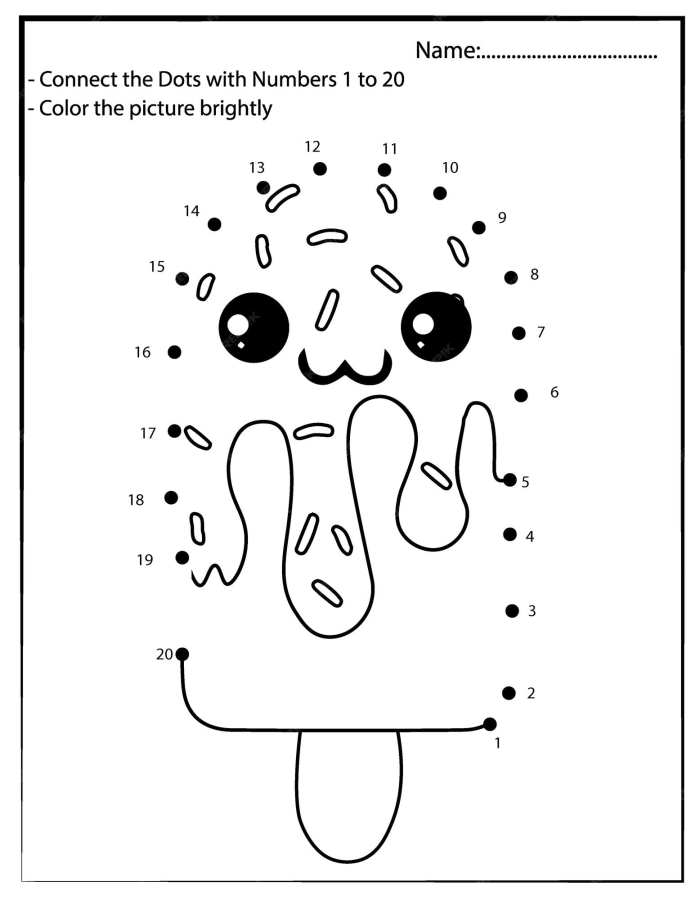 Hop Hop Dot-to-Dot Easter counting activity for young learners A kindergarten student connecting numbered dots to complete a picture of a hopping bunny for Easter