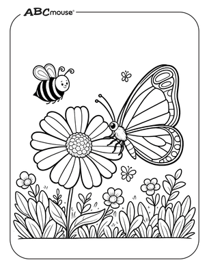 Color the Springtime Butterfly worksheet for Kindergarten