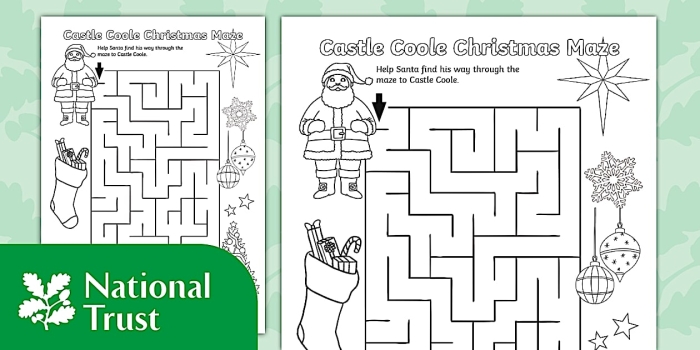 Castle Maze worksheet for kindergarten students to navigate through a castle
