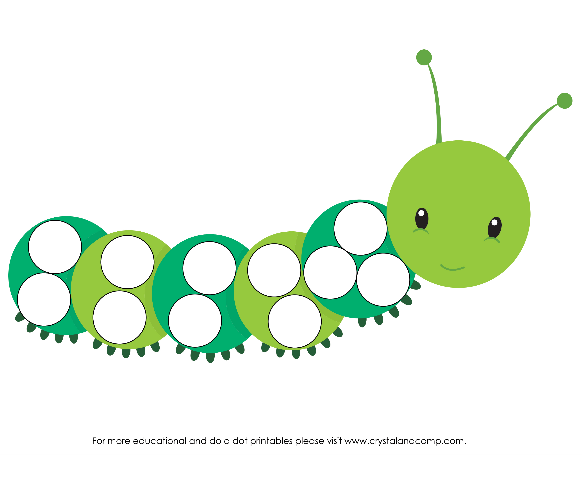 Fun connect the dots activity featuring a colorful caterpillar Caterpillar Dot-to-Dot worksheet for kindergarten counting practice