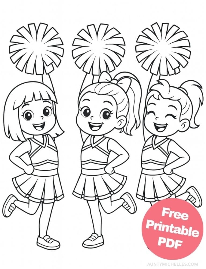 Kindergarten student coloring a fun cheerleading graphic for their physical science worksheet 24