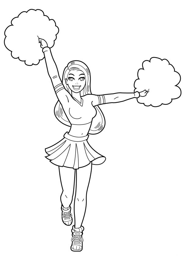 Cheerleading coloring pages worksheet designed for kindergarten students to enjoy