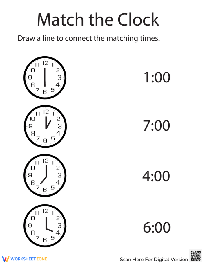 Clock Practice Worksheet Seven for Kindergarten Telling Time Kindergarten student drawing hour and minute hands on a blank clock face worksheet
