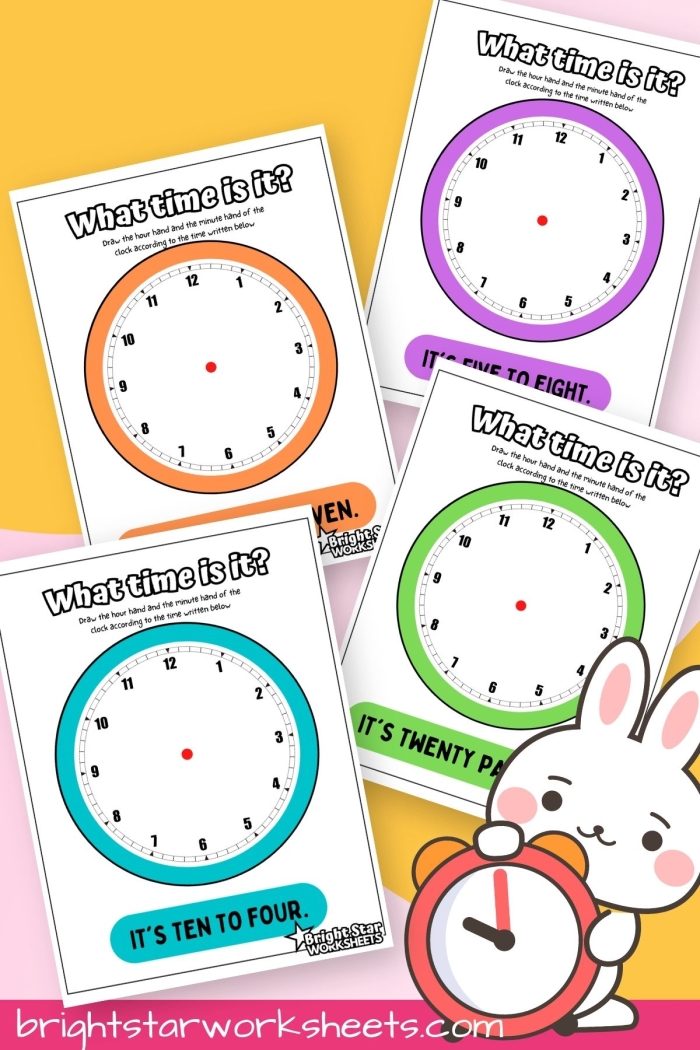 Engaging printable worksheet to help children learn to tell time in kindergarten Clock Practice worksheet for kindergarten students featuring a clock face for drawing hands