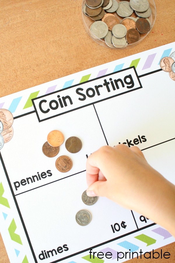 Engaging printable activity for young learners to enhance their money skills Money Sort worksheet for kindergarten students to practice counting coins