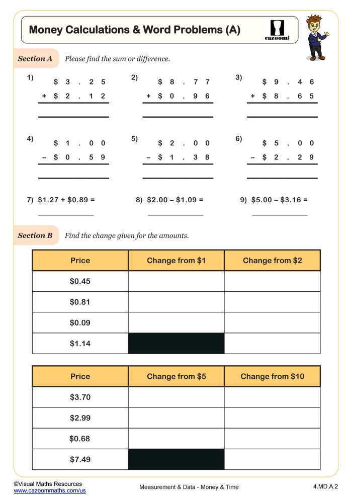 Money Sort Worksheet for Kindergarten Geometry Practice 8 Kindergarten student completing a coin identification and money sort printable activity
