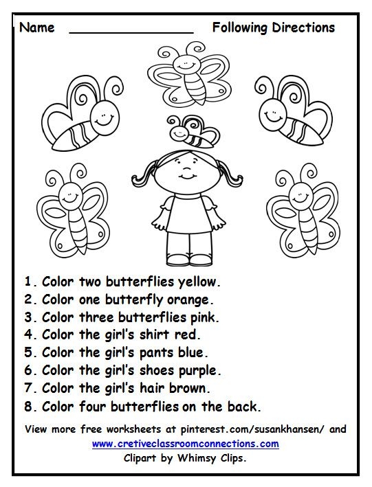Educational coloring activity designed to teach children how to follow instructions Coloring worksheet for kindergarten focusing on following directions to enhance reading skills