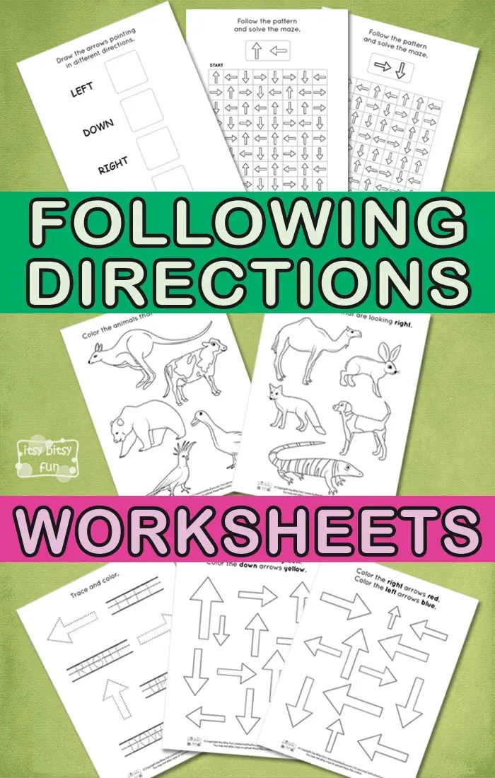 Educational coloring activity for teaching direction-following skills in young learners Coloring worksheet designed to teach kindergarten students how to follow directions