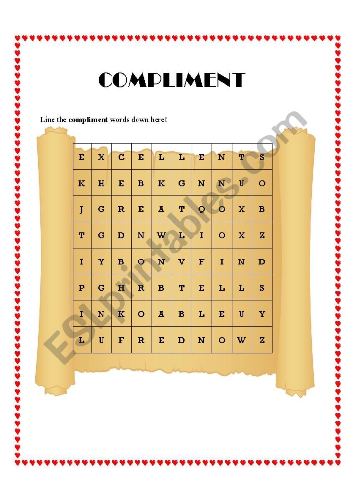 Kindergarten worksheet with prompts for children to write and draw compliment notes for friends, teachers, and family members