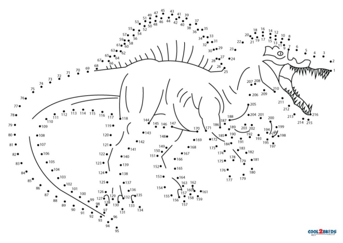 A fun worksheet for kindergarteners featuring a connect-the-dots T-Rex to enhance counting skills. Connect the Dots: T-Rex Worksheet for Kids - Image 13