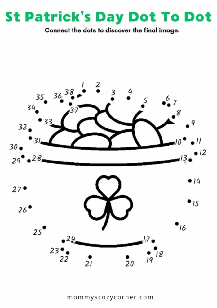 St. Patrick's Day Connect the Dots Addition Worksheet for Kindergarteners Number 6 Kindergarten student completing a St. Patrick's Day connect the dots addition worksheet numbered up to 67