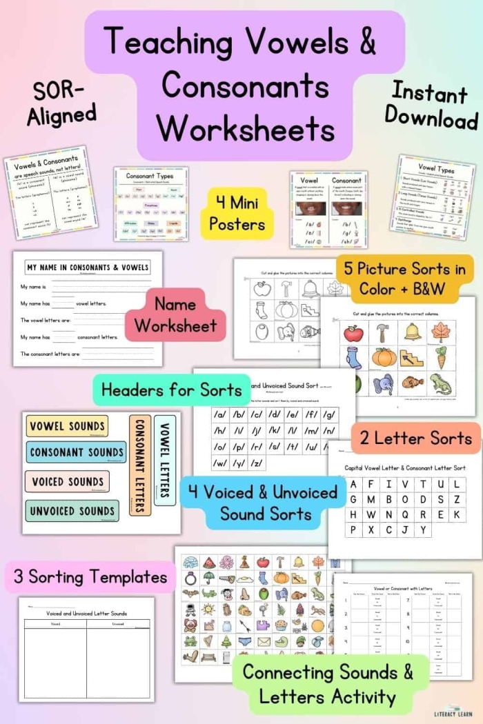 Worksheet featuring consonant, vowel, consonant words for kindergarten learners