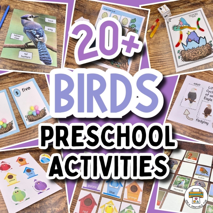 Kindergarten worksheet featuring a mama bird path for children to practice counting from one to 20
