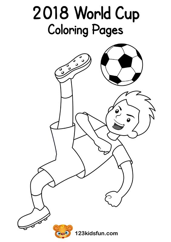 World Cup Color-by-Number worksheet for kindergarten kids to practice numbers and counting