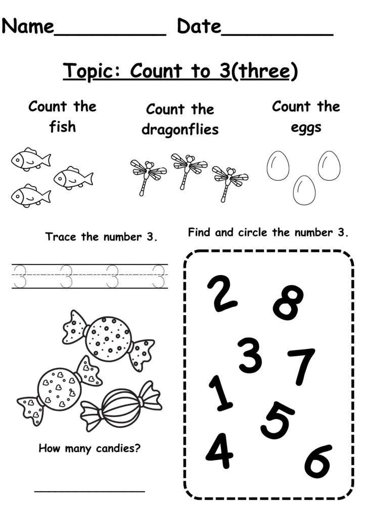 Engaging counting activity for young learners to assess numerical understanding Counting Assessment worksheet for kindergarten students practicing numbers 1-20