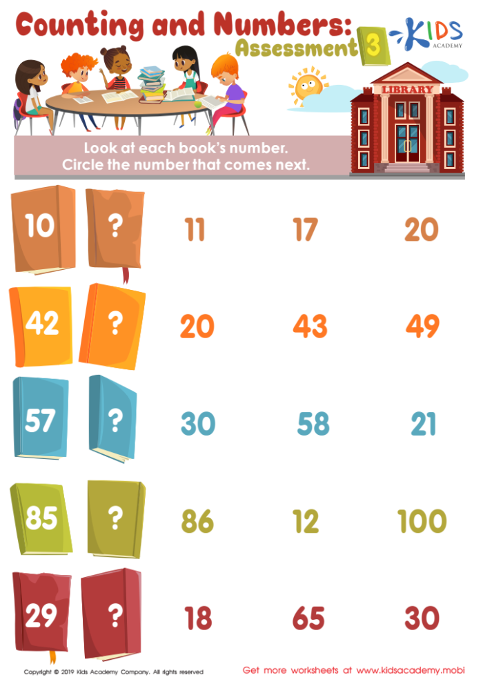 Engaging counting activity worksheet for young learners in physical science Counting Assessment worksheet for kindergarten students focusing on numbers 1-20