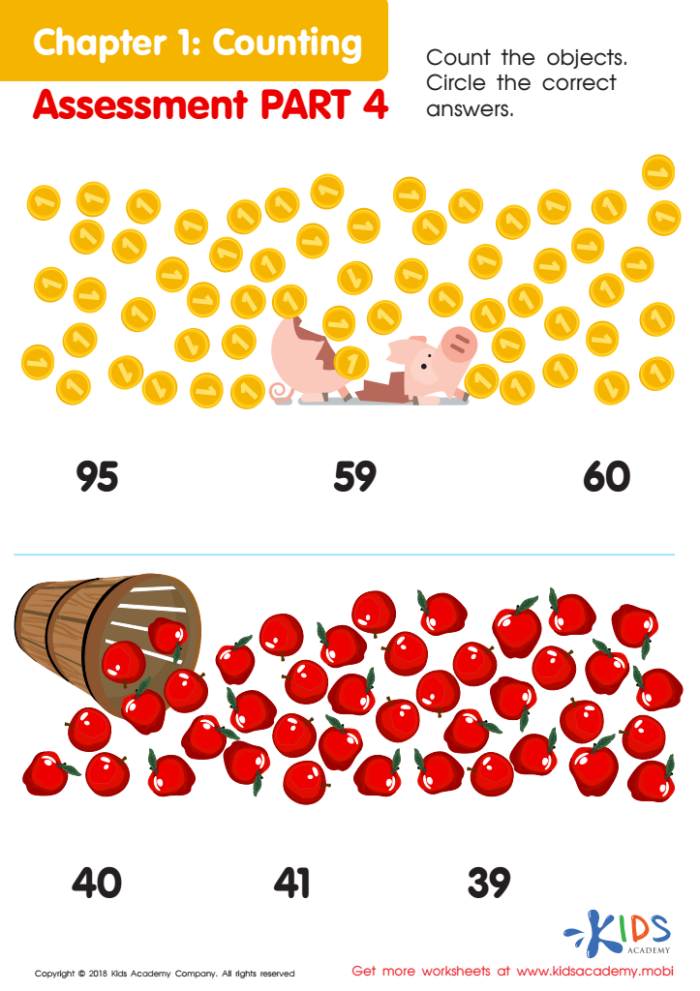Engaging counting activity for young learners in physical science Counting Assessment worksheet for kindergarten students focusing on numbers 1-20