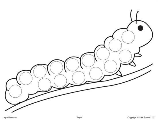 Fun connect-the-dots activity featuring a cheerful caterpillar design Colorful caterpillar dot-to-dot worksheet for kindergarten counting practice