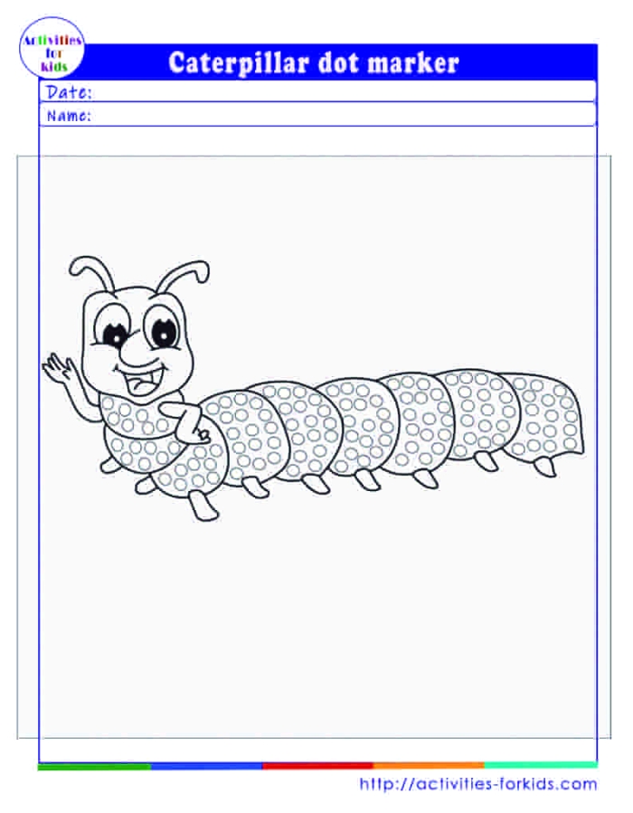 Engaging connect the dots activity featuring a cute caterpillar Caterpillar Dot-to-Dot worksheet for kindergarten counting practice