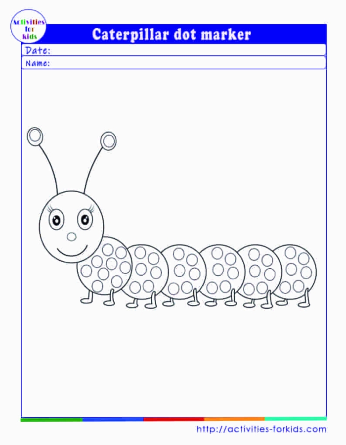 Fun connect-the-dots activity featuring a whimsical caterpillar Caterpillar dot-to-dot worksheet designed for kindergarten counting practice