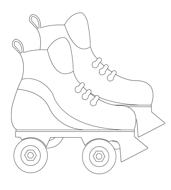 Kindergarten dot-to-dot roller skate worksheet for practicing counting numbers one through fifteen