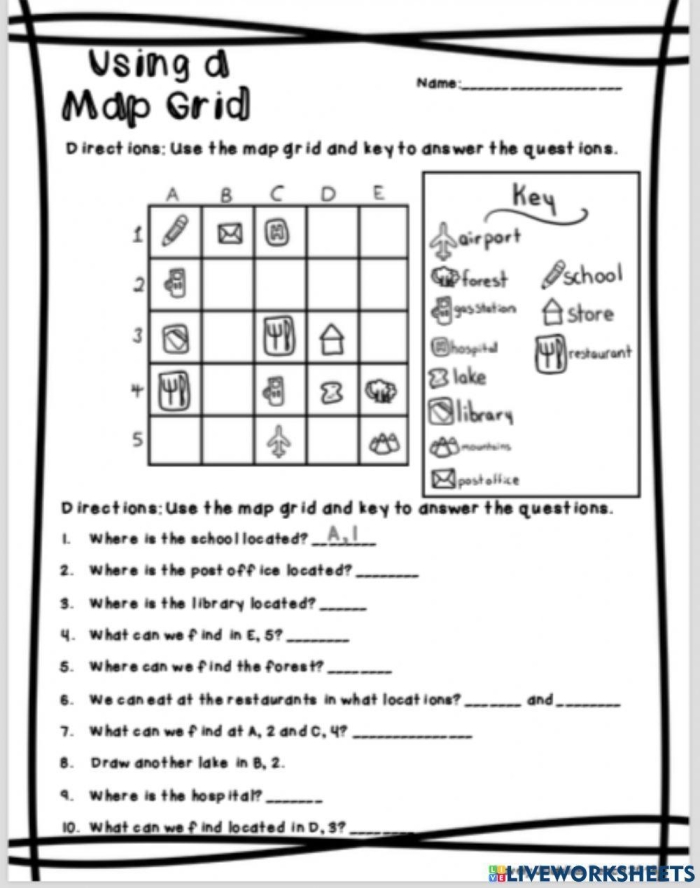 Map to School worksheet for kindergarten students focusing on numbers and counting