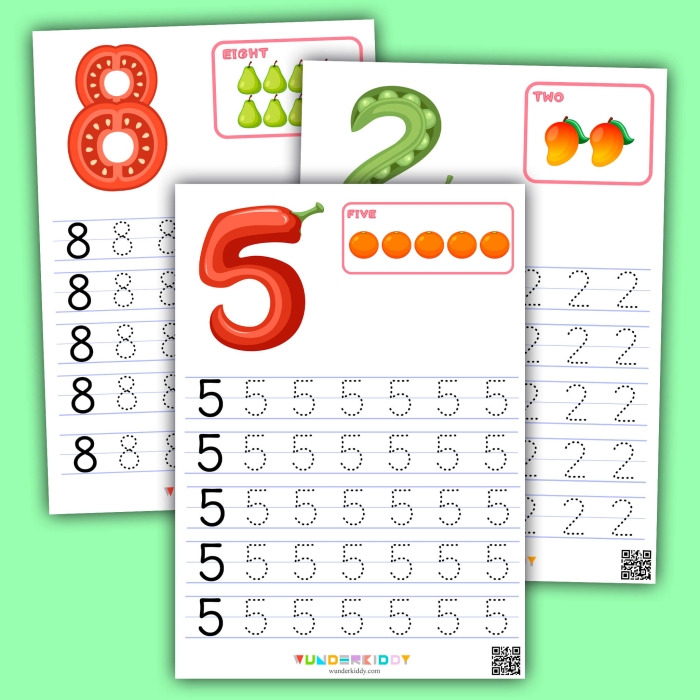 Count n Color The Numbers 1-5 Worksheet Exercise 17 Kindergarten student counting and coloring footballs on a numbers 1-5 math worksheet