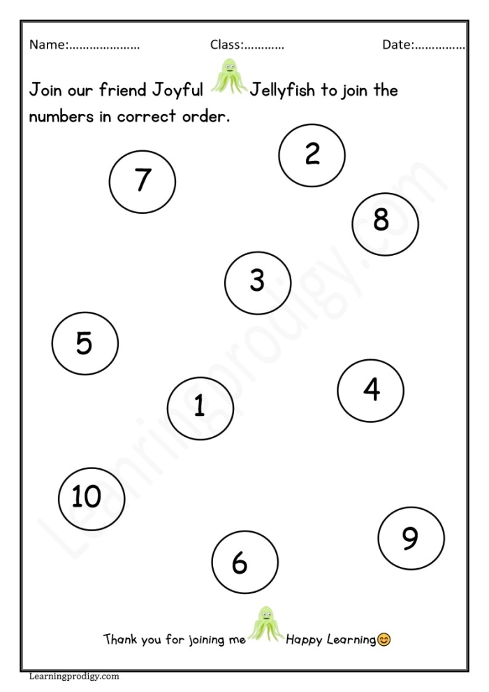 Kindergarten geometry worksheet for connecting numbers to matching quantities