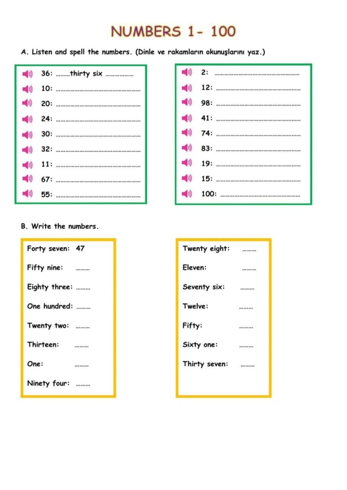 Worksheet featuring a hundred chart for filling in missing numbers from 1 to 100, designed for kindergarteners. Practice counting skills with this engaging numbers activity for young learners.
