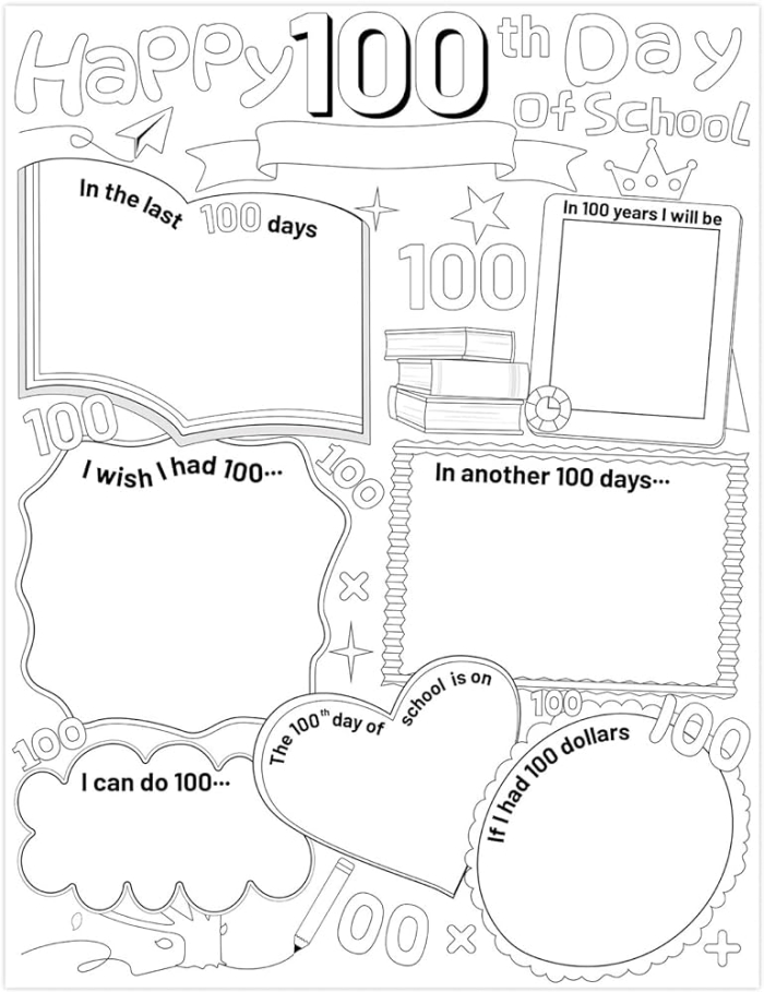 Colorful 100th Day Counting Reader worksheet designed for kindergarten students to practice counting. Engaging booklet for celebrating the 100th day of school with fun counting activities.
