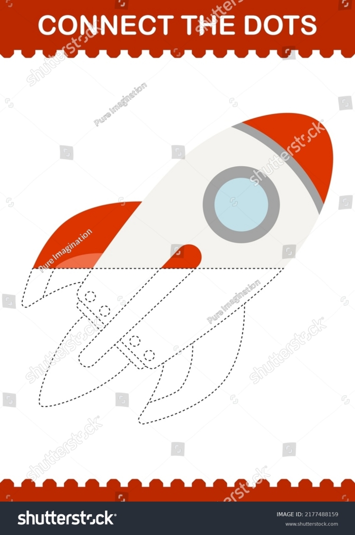 Kids engage in counting to 10 while connecting dots to form a rocket ship ready for coloring