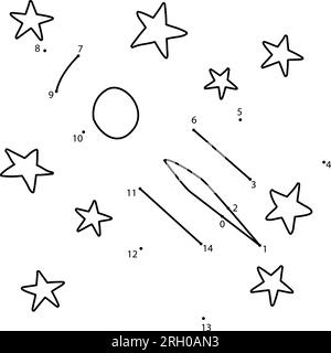 Kids connect the dots to count to 10 and reveal a rocket ship ready for coloring. Fun Connect the Dots Rocket worksheet for kindergarten counting practice.