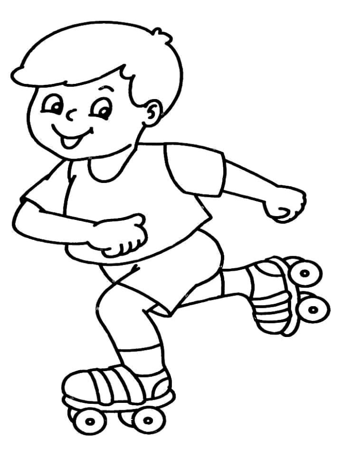 Kindergarten child connecting the dots on a roller skate drawing to practice counting from one to fifteen