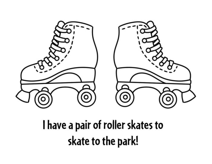 Kindergarten worksheet featuring a connect the dots roller skate activity for practicing numbers one through fifteen