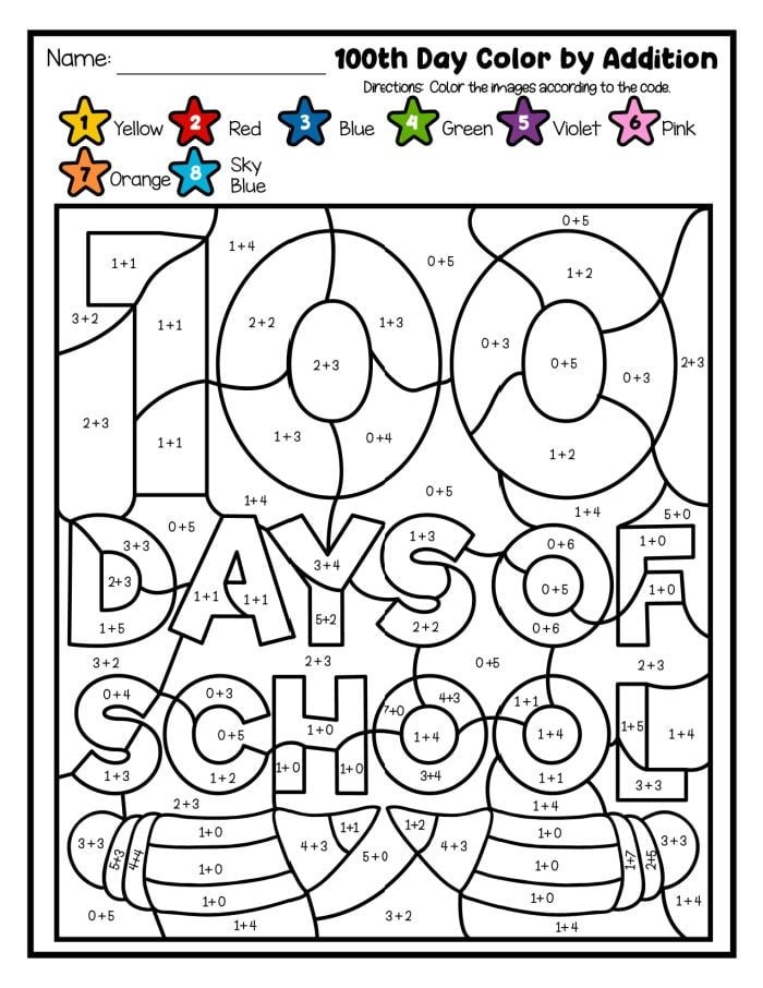 Colorful 100th Day Counting Reader worksheet designed for kindergarten students to practice counting. Engaging booklet for celebrating the 100th day of school through fun counting activities.