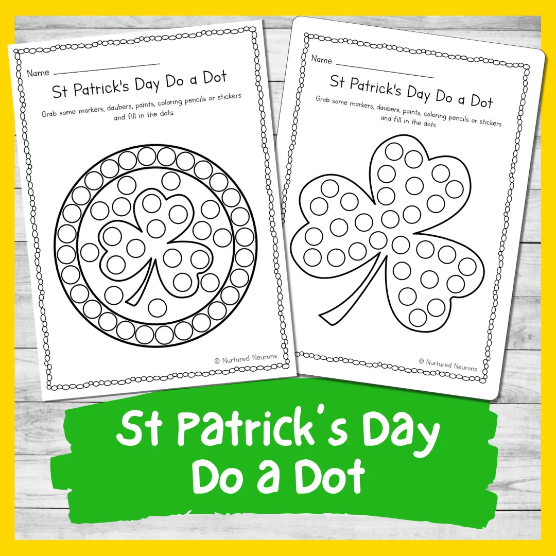 Kindergarten Shamrock Dot-to-Dot Worksheet 25 with Lucky Counting Practice St. Patrick's Day shamrock dot-to-dot activity for kindergarten students to practice counting and connect numbered dots