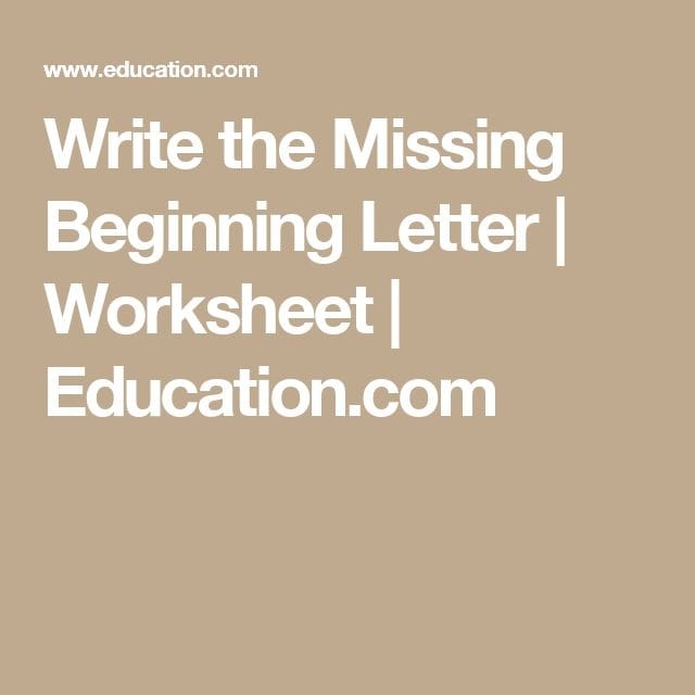 Worksheet for kindergarten students to write missing beginning letters in CVC words