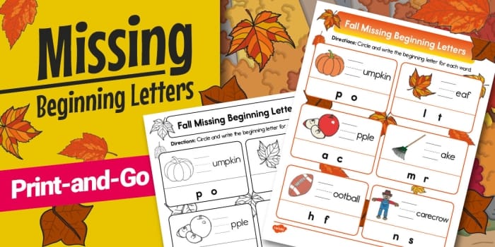 Kindergarten worksheet featuring a pig and other CVC words with missing starting letters for phonics practice