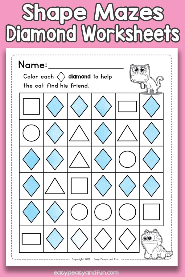 Kindergarten diamond maze worksheet focused on practicing the letter d for phonics students