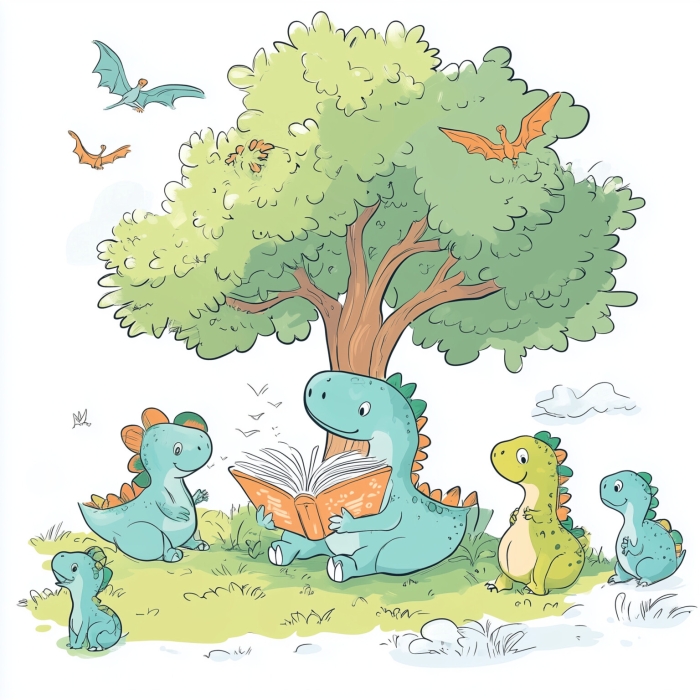 Adorable dinosaur coloring page featuring a snack time moment for kids A cute dinosaur enjoying a snack of nutritious leaves on a coloring page worksheet