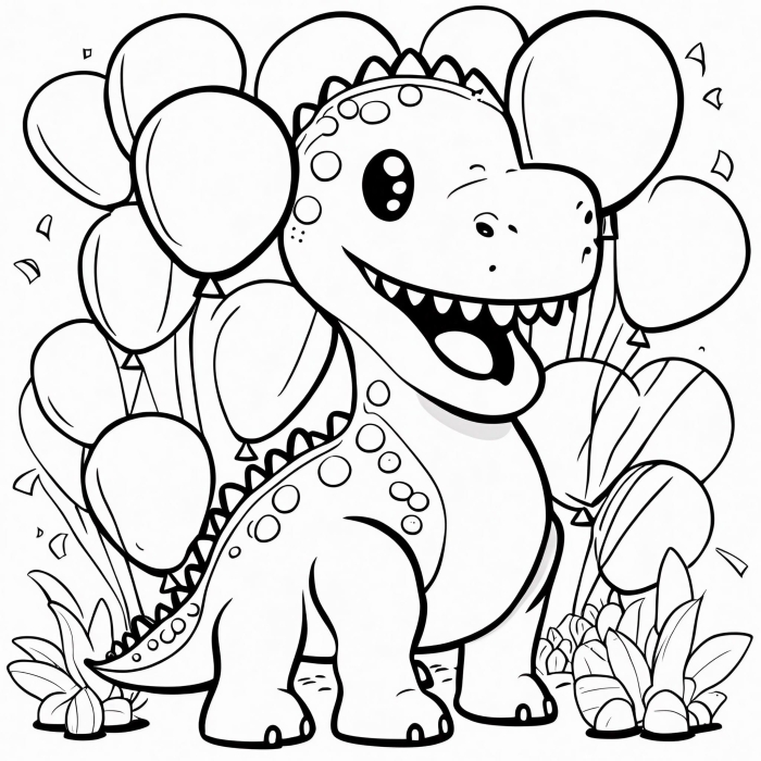 Adorable dinosaur takes a break to munch on healthy greens in this activity Cute dinosaur enjoying a snack of leaves on a coloring page worksheet