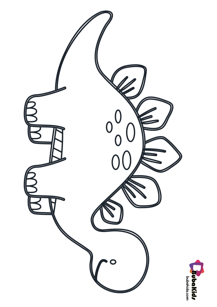 Adorable dinosaur taking a break with nutritious leaves for kids to color Cute dinosaur enjoying a snack of leaves on a coloring page worksheet